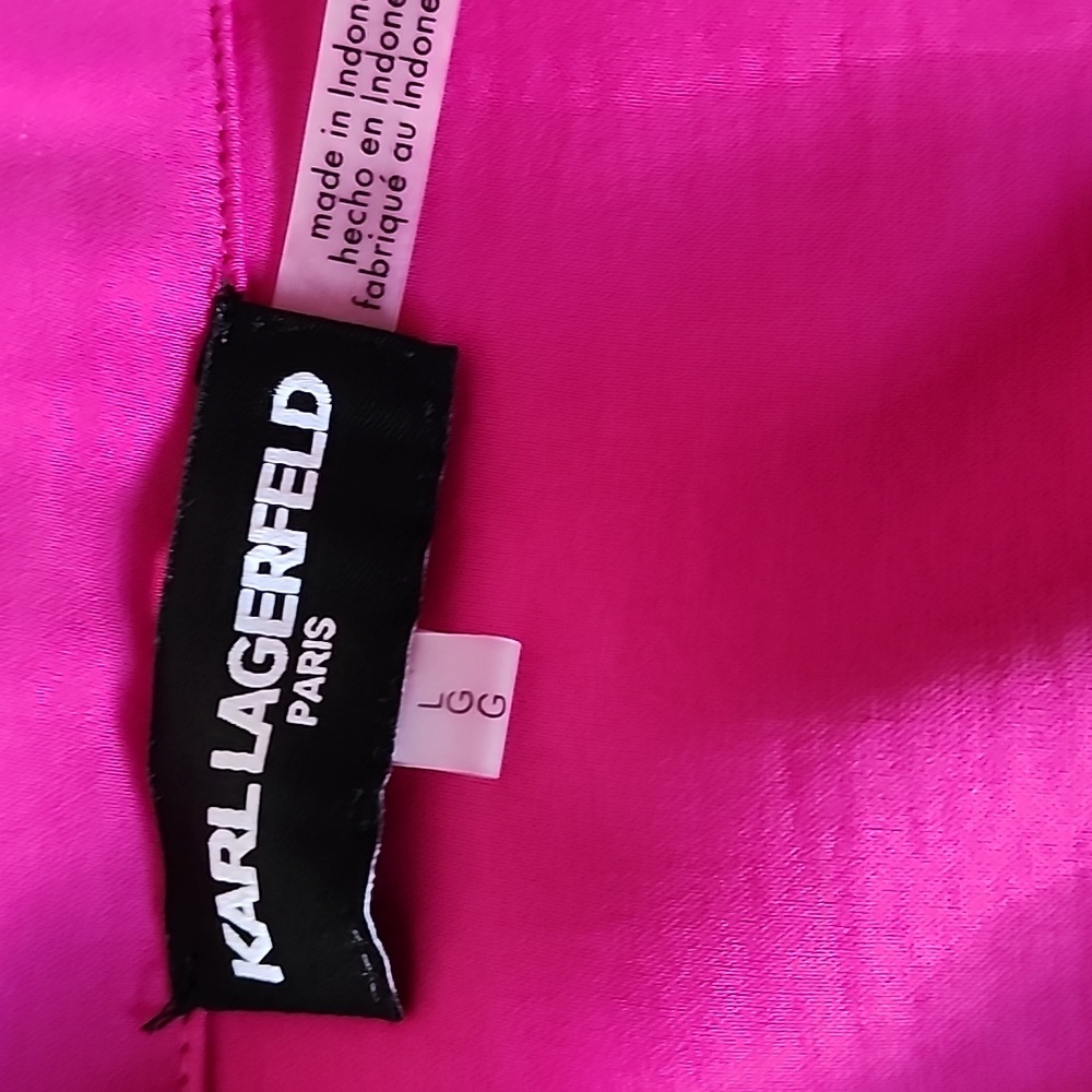 Karl Lagerfeld Paris Brand New Vibrant Pink Double-Breasted Blouse - Picture 8 of 10